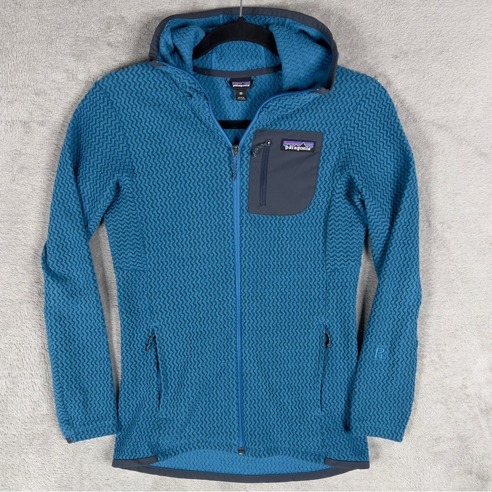 Patagonia R1 Air Fleece Full Zip Hoody Jacket Women's XS‎ Stellar Blue Outdoor